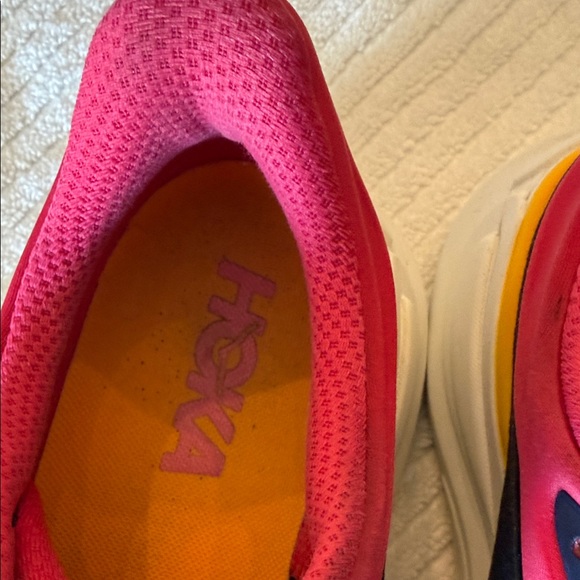 Hoka Bondi 9 Women's Navy and Pink Athletic Shoes - Picture 4 of 8